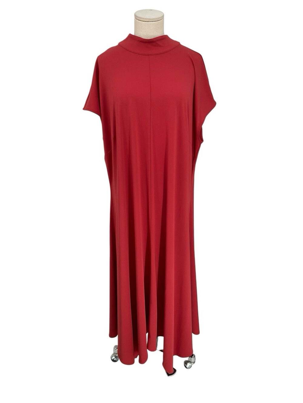 NWT Universal Standard Open Back Midi Dress Scarf Hem Tie Neck Red Size Medium